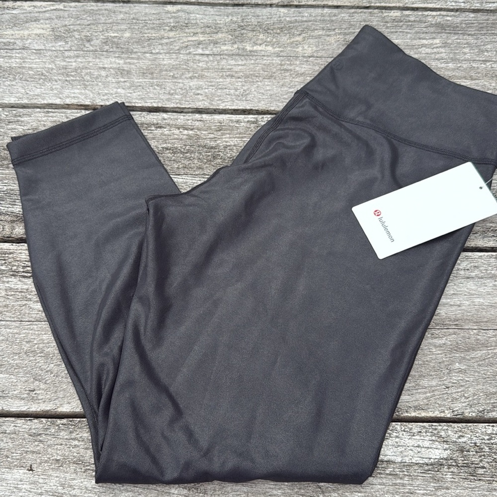 Lululemon Wunder Under SmoothCover Tight 25" Foil Radiate Black size 14 NWT